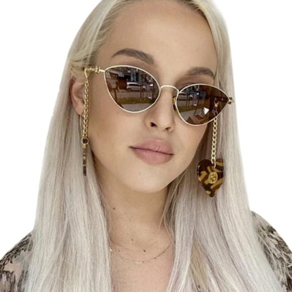Gucci GG0977S Gold Chain Sunglasses with Removable Charma main image 8